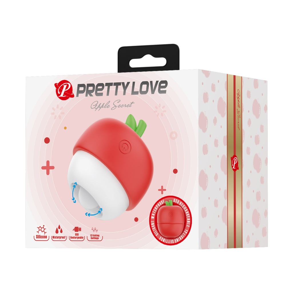 Клиторальный стимулятор Pretty Love APPLE Secret, красный