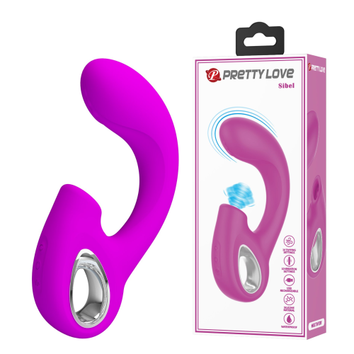 Вибратор для точки G Pretty Love Sibel с клиторальным стимулятором, розовый