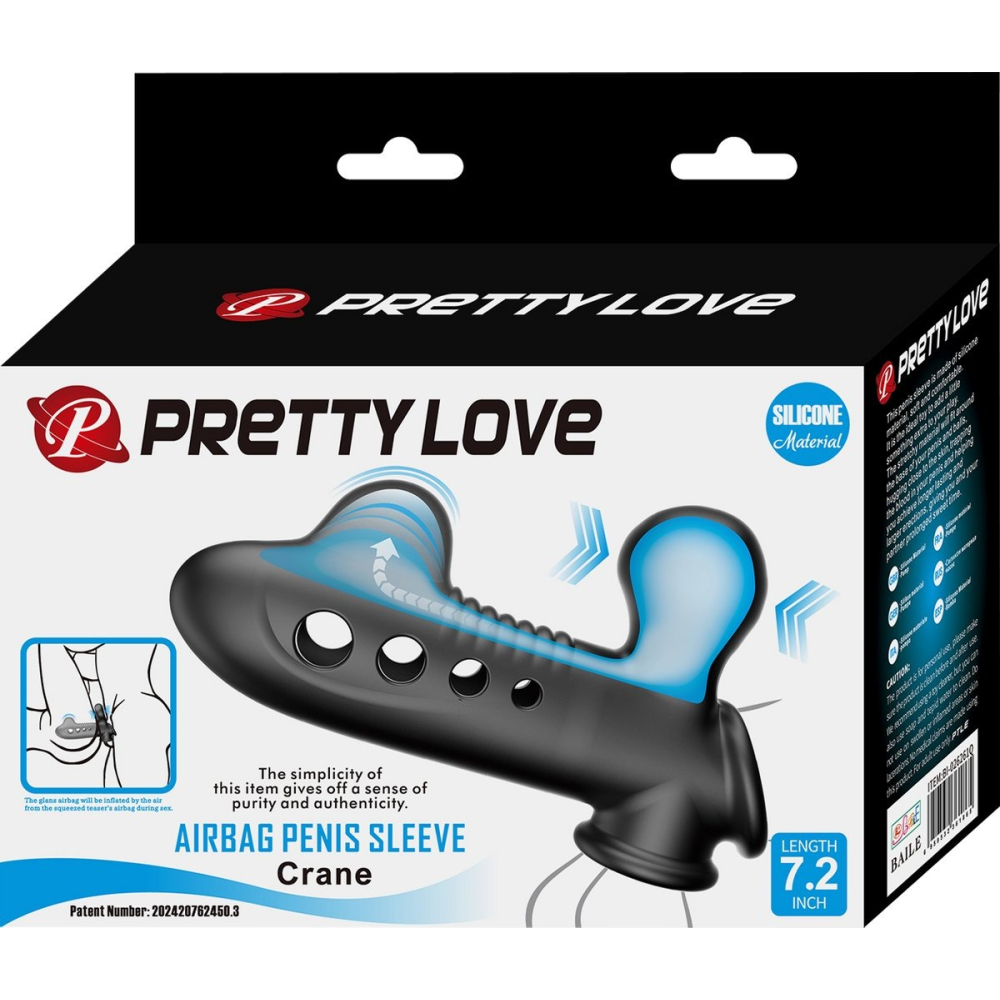 Стимулирующая насадка на пенис Pretty Love Crane с воздушным воротником