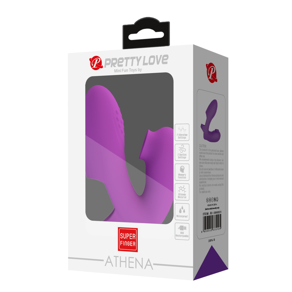 Вибратор на палец со стимуляцией клитора PRETTY LOVE Super Finger ATHENA 7 режимов, фиолетовый