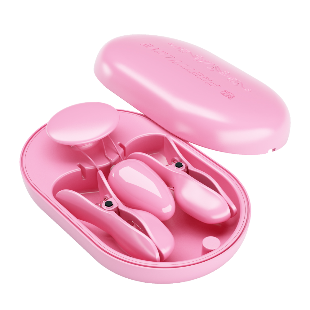Зажимы для сосков Pretty Love Surprise Box с электростимуляцией, розовый