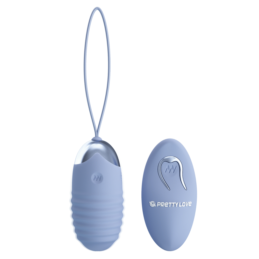 Виброяйцо вагинальное Pretty Love Jessica Dream с пультом, голубое, 7.2 х 3.3 см