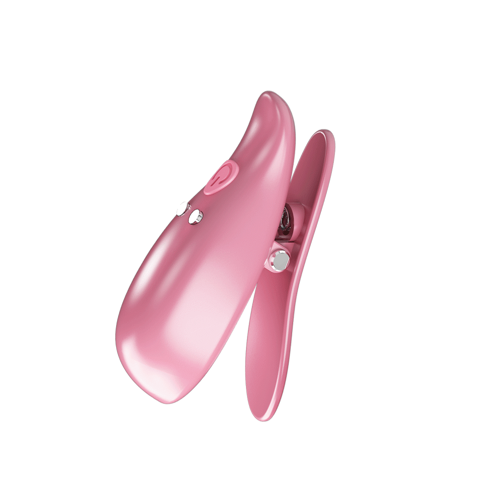 Вибростимуляторы-зажимы для сосков Pretty Love Leaf, розовые, 5.1 х 1.9 см