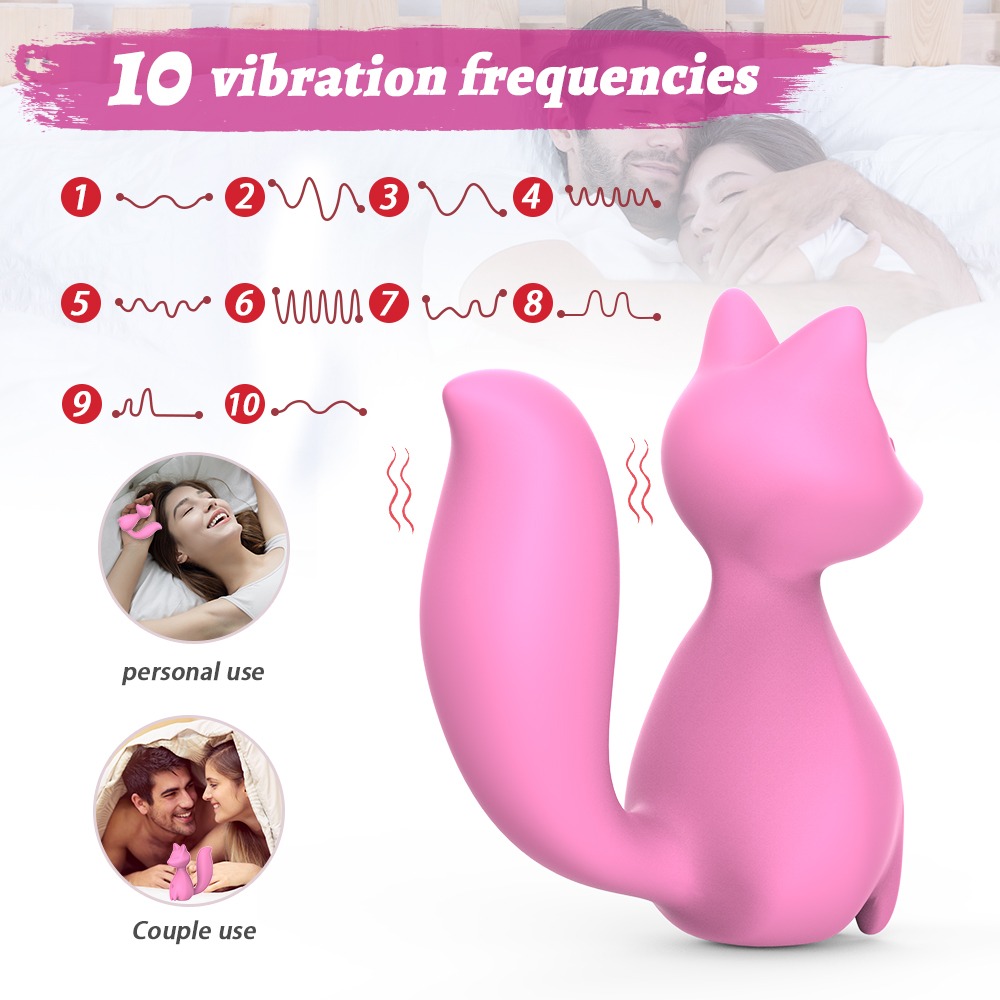 Мини-вибратор клиторальный Every Night Toys Doris в форме лисы светло-розовый, 10 режимов вибрации