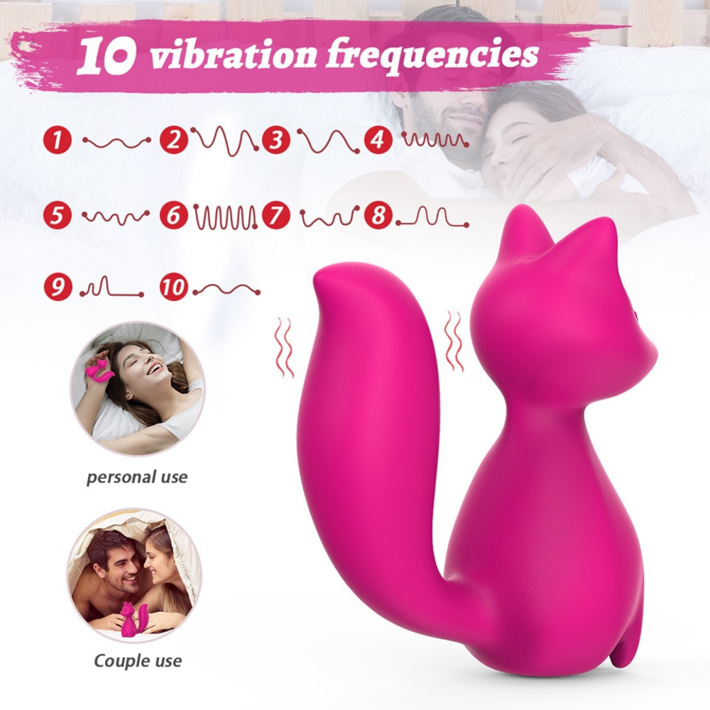 Мини-вибратор клиторальный Every Night Toys Doris в форме лисы розовый, 10 режимов вибрации