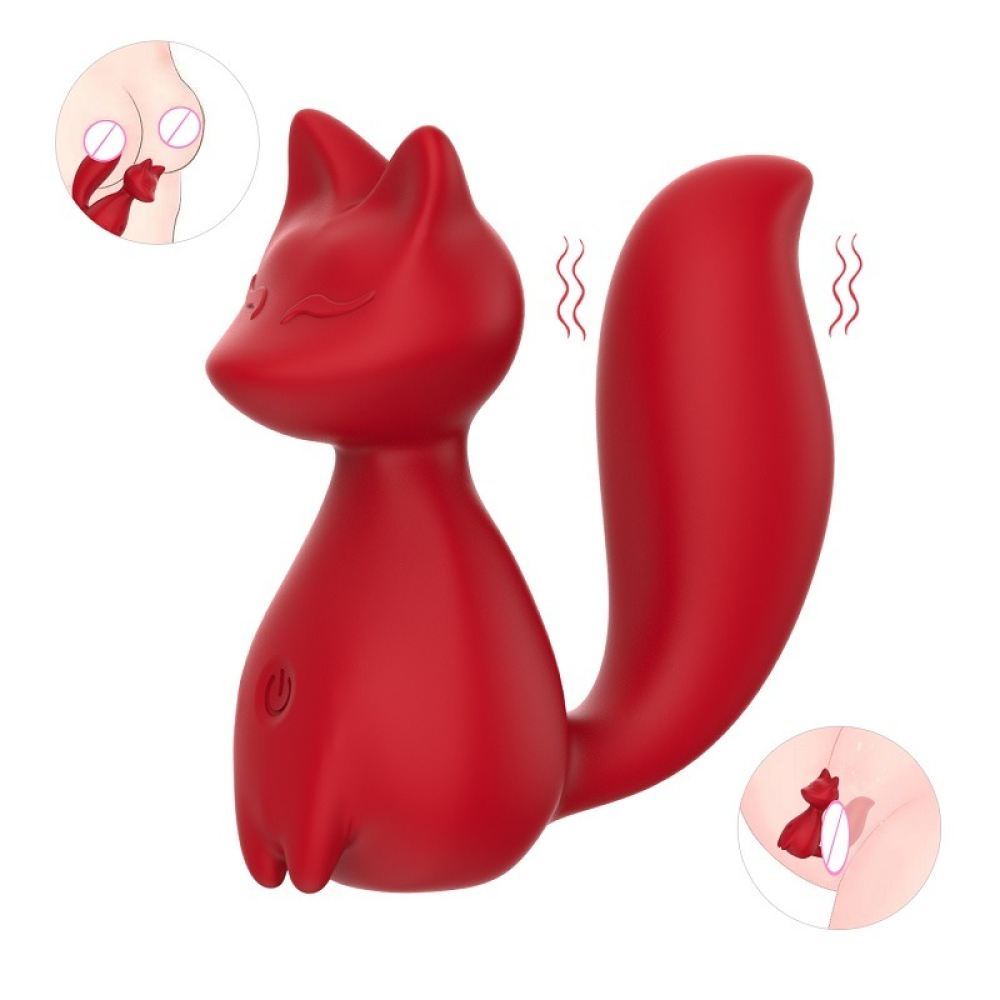 Мини-вибратор клиторальный Every Night Toys Doris в форме лисы красный, 10 режимов вибрации