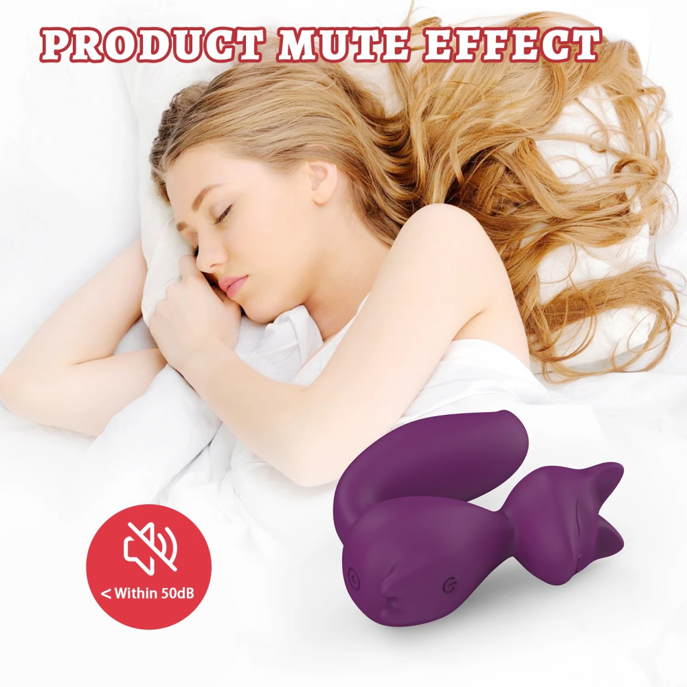 Мини-вибратор клиторальный Every Night Toys Doris в форме лисы фиолетовый, 10 режимов вибрации