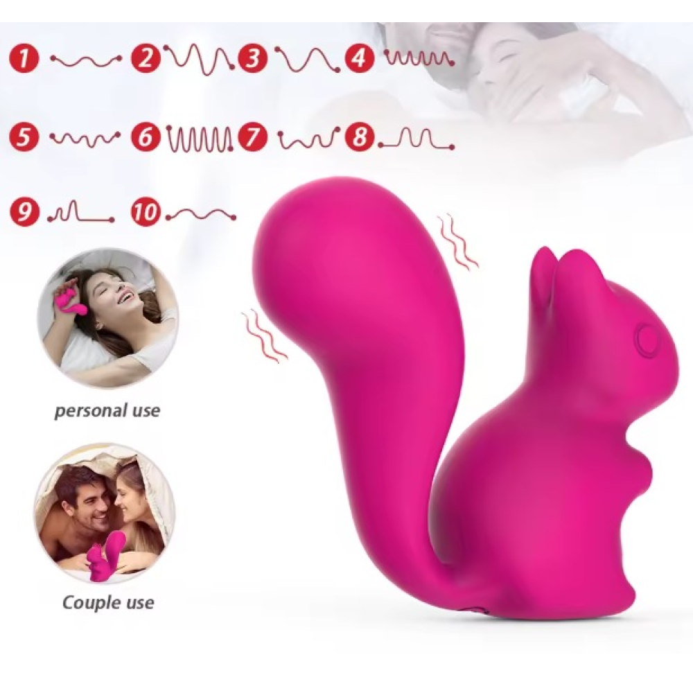 Мини-вибратор клиторальный Every Night Toys Debbie в форме белочки розовый, 10 режимов вибрации