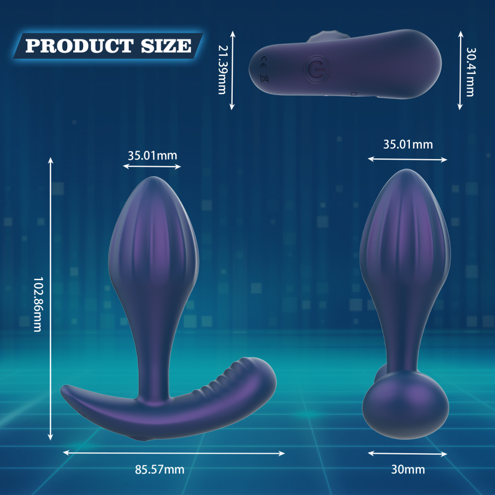 Массажёр простаты Every Night Toys Miah с дистанционным управлением, синий, 10 режимов вибрации