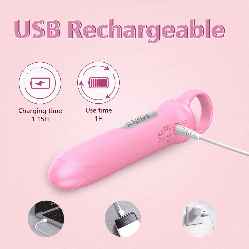 Мини-вибратор Every Night Toys Merry светло-розовый, 10 режимов вибрации