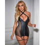 Корсет с гартерами и подвязками Star Night на молнии, чёрный, XS–S