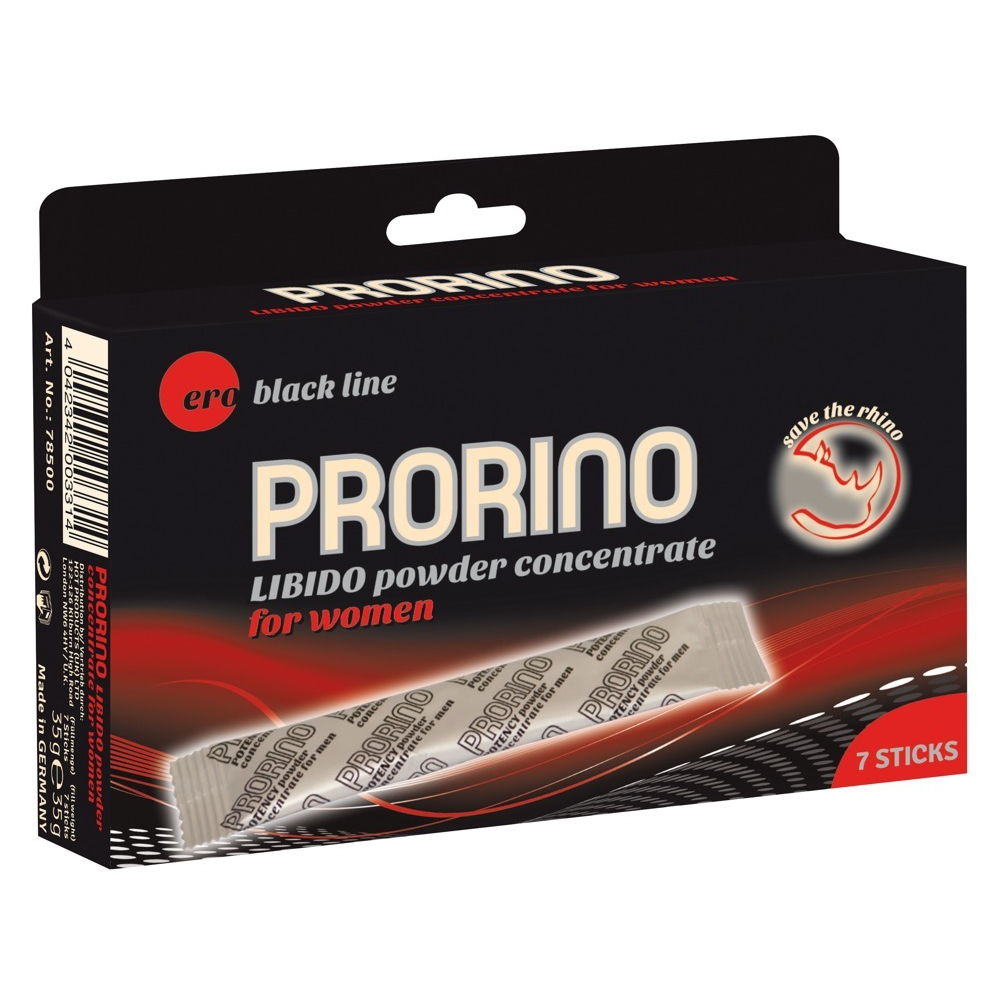 Порошок для повышения либидо HOT ERO PRORINO Black Line Libido в пачке 7 стиков (цена за 1 стик)