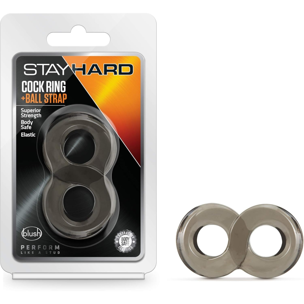 Эрекционное кольцо Blush Stay Hard двойное, прозрачное, 7 см