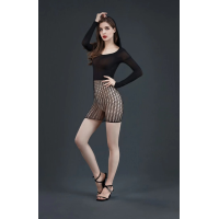 Платье Moonlight Lingeried Model 13 в сеточку, черное, One Size