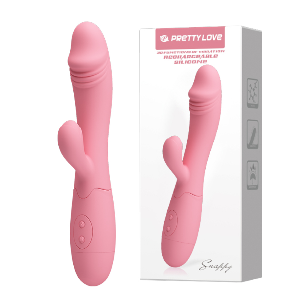 Вибратор-кролик, перезаряжаемый PRETTY LOVE розовый, 19 х 3.2 см