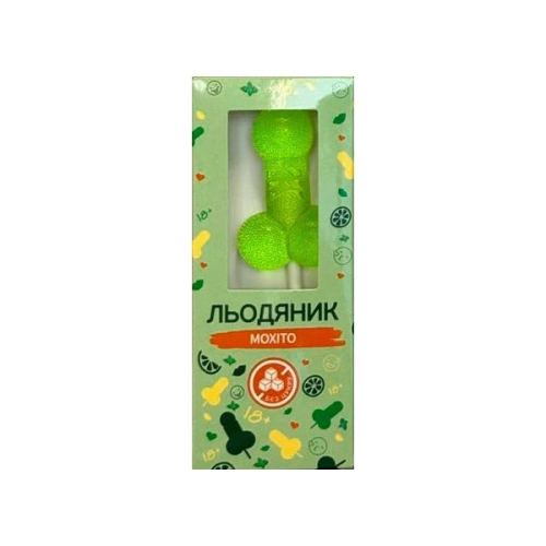 Леденец на палочке в форме пениса VidDushi HOT со вкусом коктейля Мохито (без сахара), 17 гр