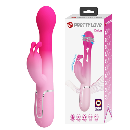 Вибратор-кролик 3 в 1 PRETTY LOVE Dejon вибро, ротация и фрикции, розовый