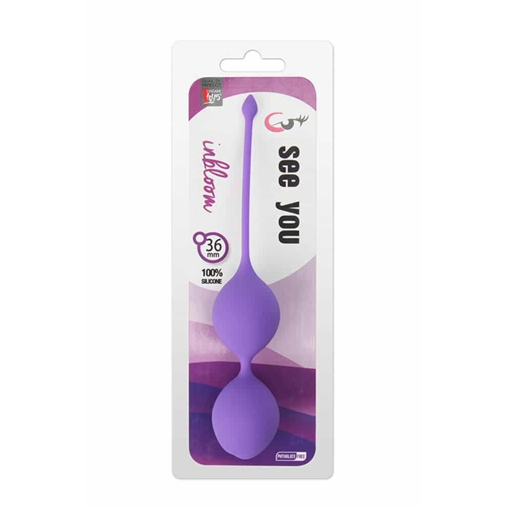 Вагинальные шарики со смещенным центром тяжести DreamToys See You In Bloom фиолетовые