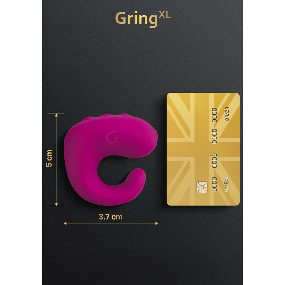 Вибратор на пальцы GVIBE GringXL Sweet Raspberry, малиновый