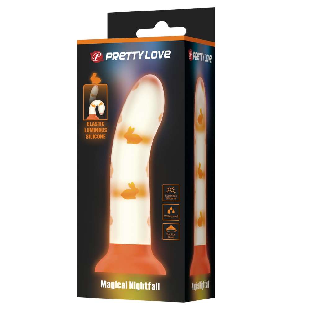 Фаллоимитатор на присоске Pretty Love Magical Nightfall, светящийся в темноте, 17 х 3.3