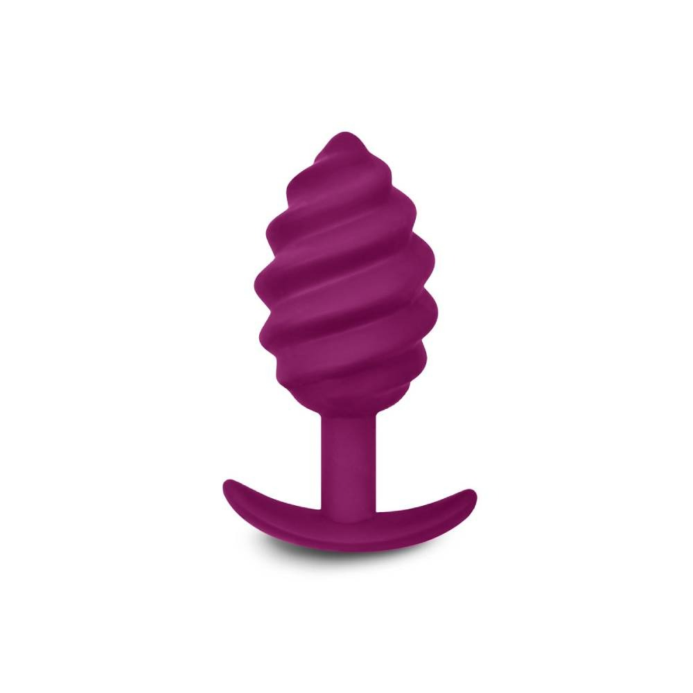 Анальная пробка рельефная Gvibe Gplug Twist 2 фиолетовая, 10.5 х 3.9 см