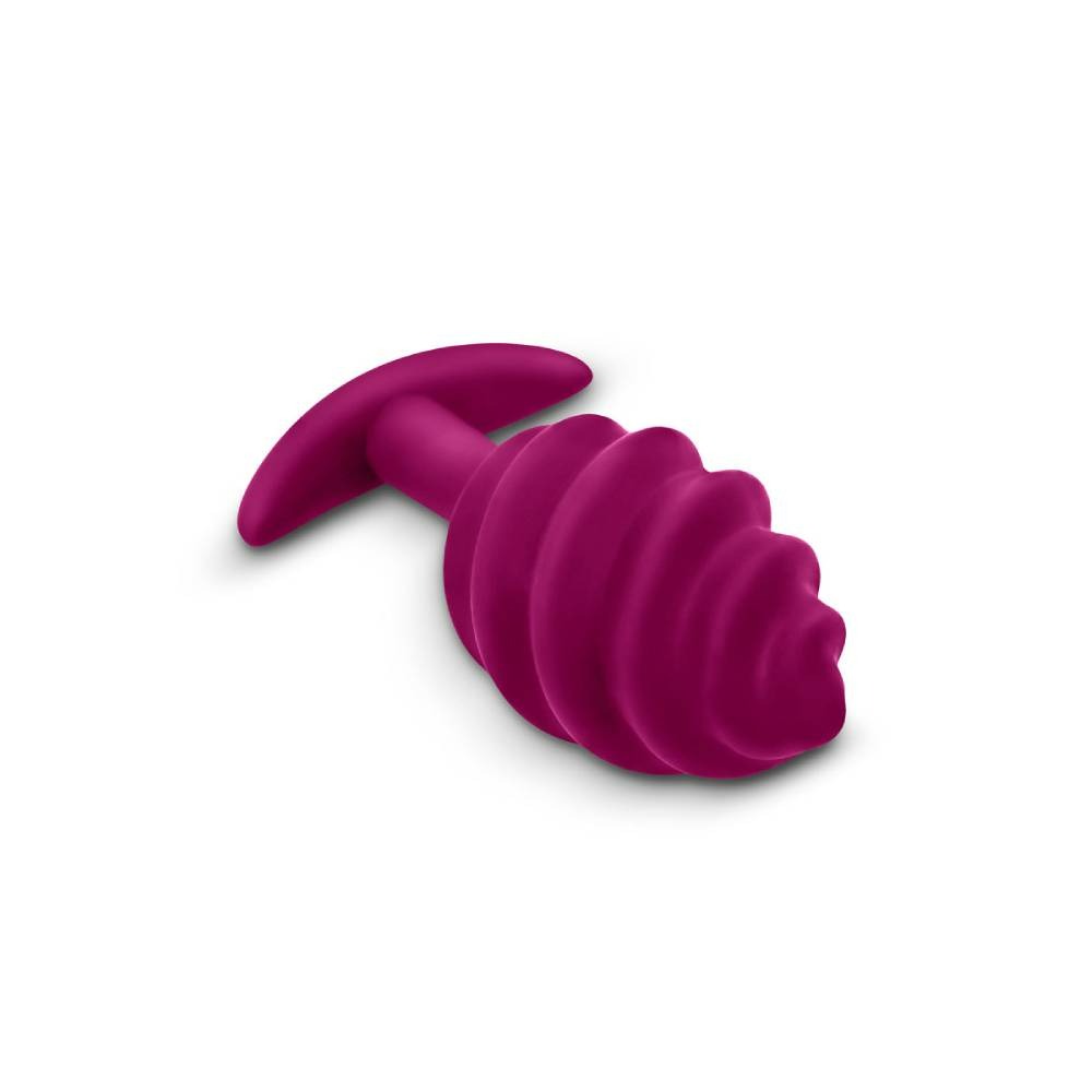 Анальная пробка рельефная Gvibe Gplug Twist 2 фиолетовая, 10.5 х 3.9 см