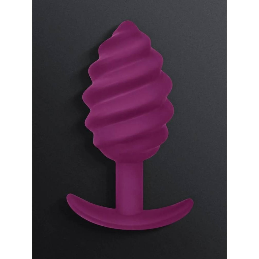 Анальная пробка рельефная Gvibe Gplug Twist 2 фиолетовая, 10.5 х 3.9 см