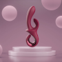 Вибратор-кролик Dreamtoys Glam Duo Vibrator с ручкой крючком, 22.7 х 4.2 см