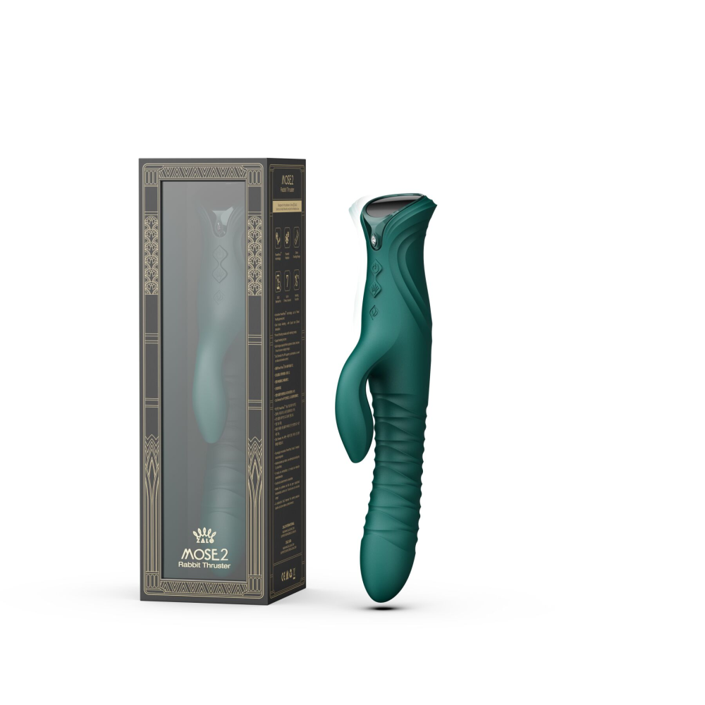 Пульсатор-кролик с вибрацией Zalo Mose 2 Turquoise Green