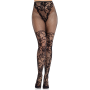 Колготки Leg Avenue Dahlia Lace Tights with Net Thigh Detail One Size