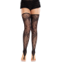 Чулки Leg Avenue Floral Net Toe Loop Footless Thigh Highs One Size