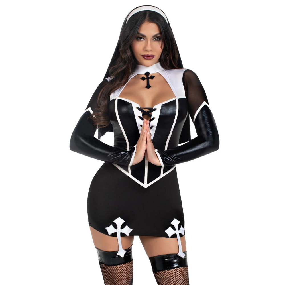 Костюм монашки Leg Avenue Holy Hottie Dress S