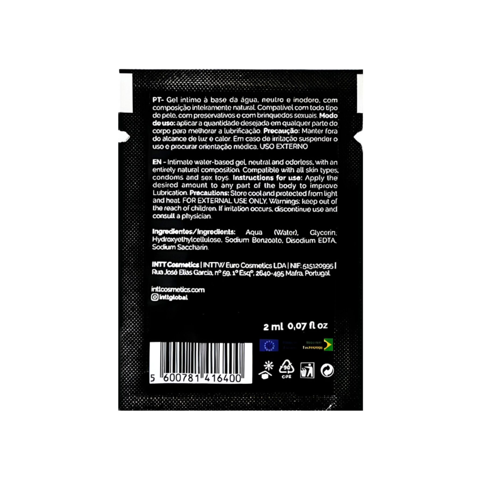 Пробник лубриканта на водной основе Intt My Lube Natural, 2 мл