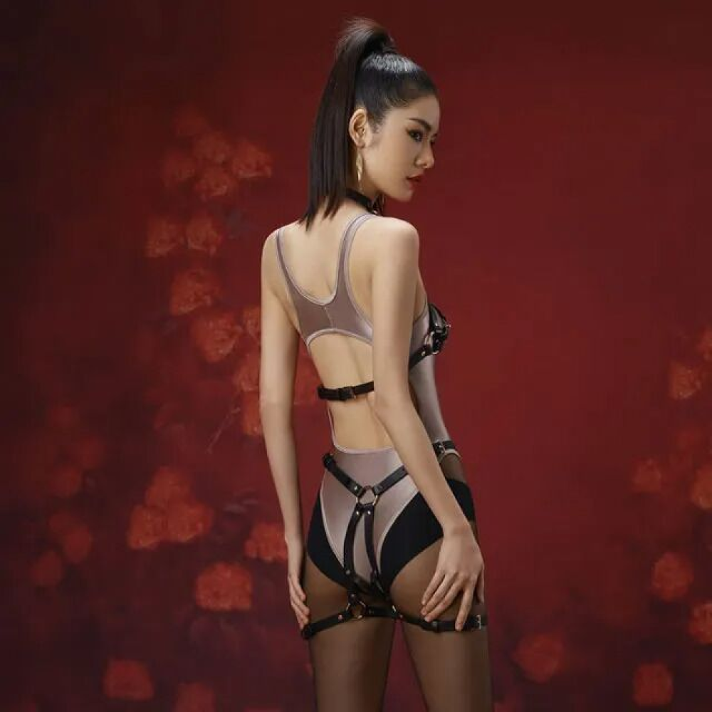 Сбруя со страпоном LOCKINK SEVANDA Queen Sheba Set with Golden Dildo