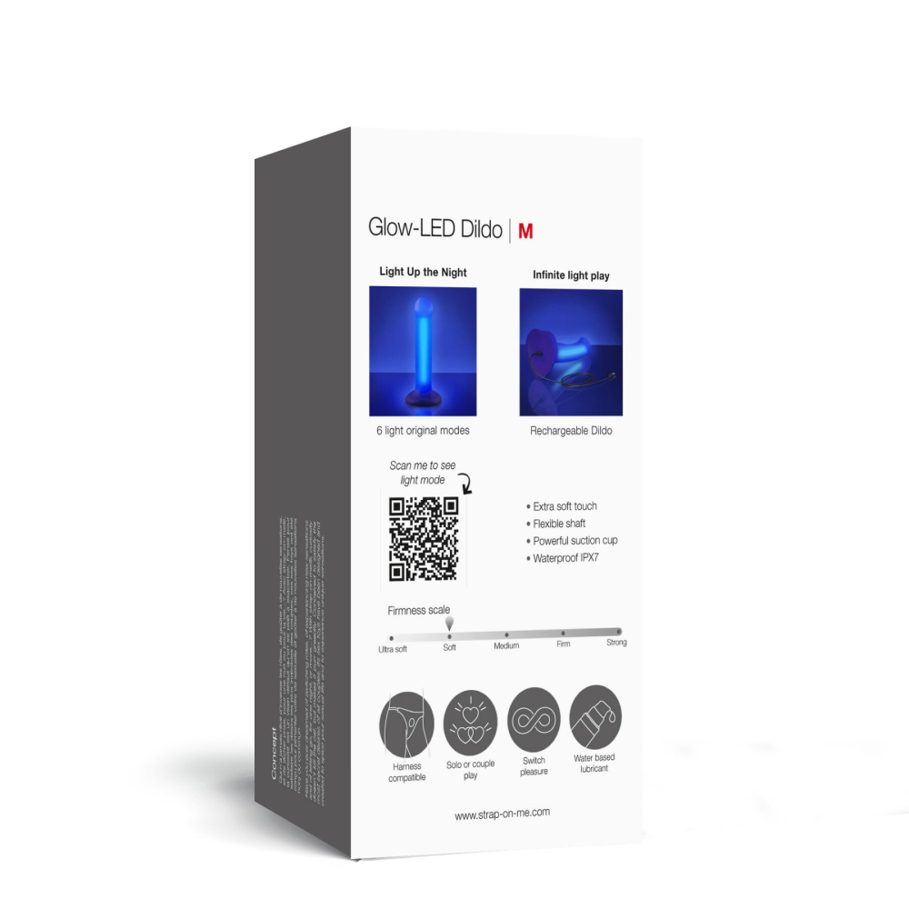 Светящийся дилдо Strap-On-Me Glow-LED Dildo Purple - M