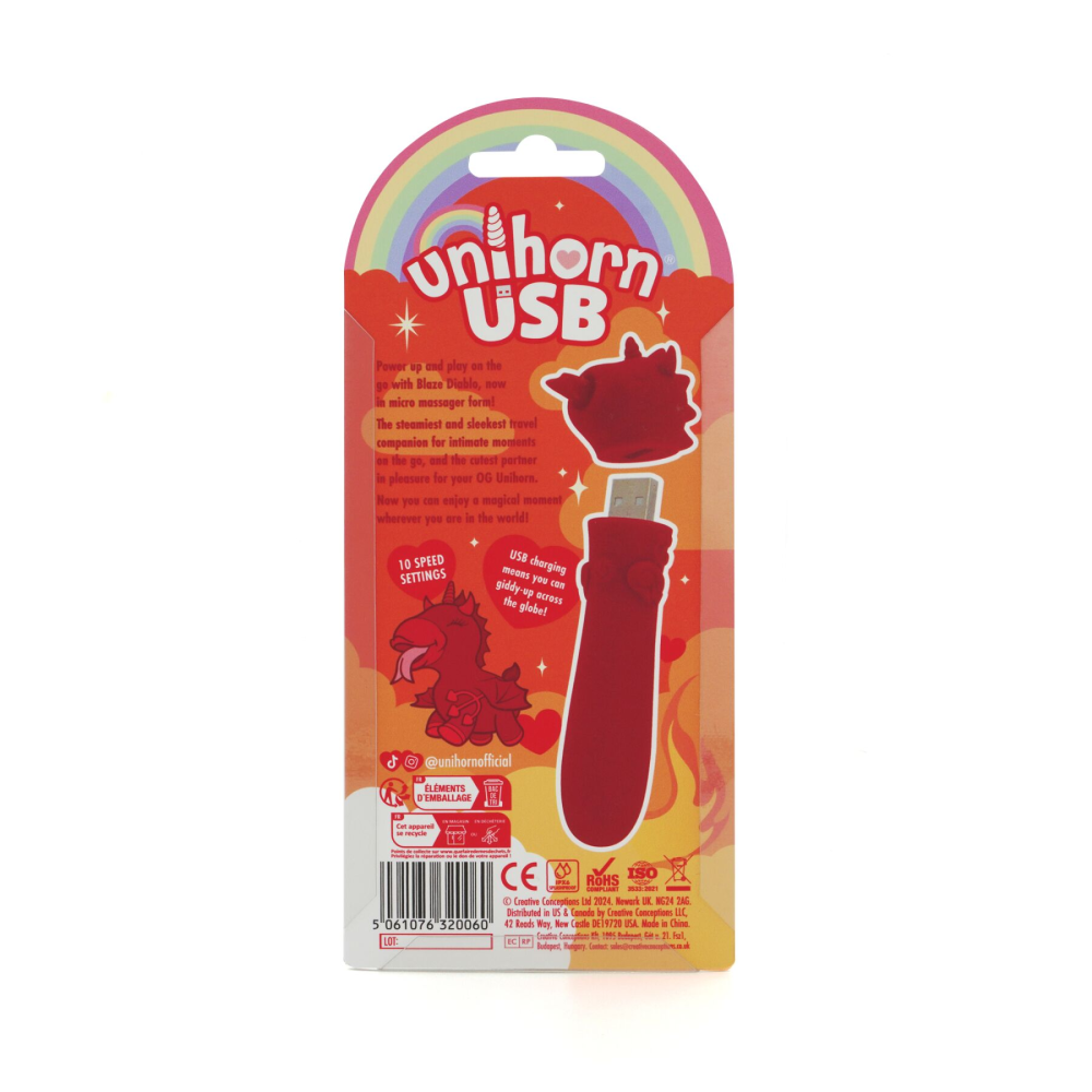 Вибратор-единорожка Unihorn USB Bullet - Blaze Diablo вибропуля, USB зарядка
