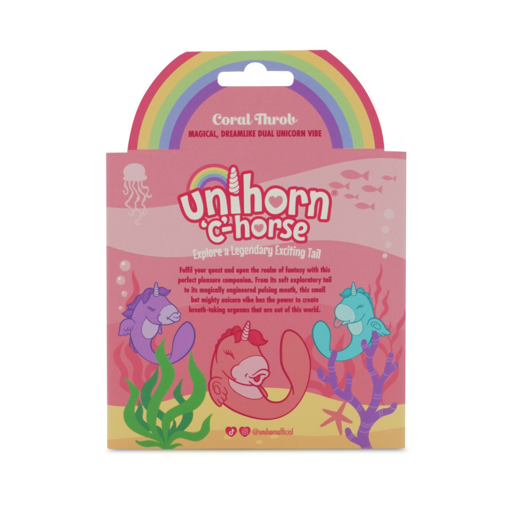 Вибратор-единорожка Unihorn - C Horse - Coral Throb, вагинально-клиторальная стимуляция
