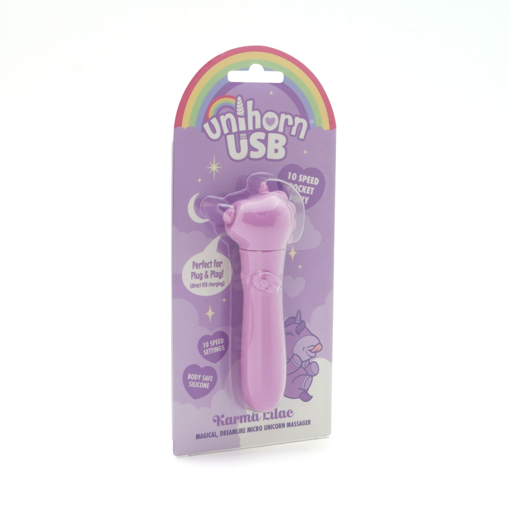 Вибратор-единорожка Unihorn USB Bullet - Karma Lilac, вибропуля, USB зарядка