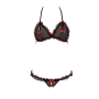 Комплект белья Passion GIANA BIKINI S/M, black, полупрозрачные лиф и трусики с бантиками