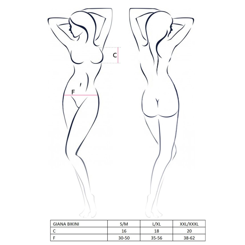 Комплект белья Passion GIANA BIKINI S/M, white, полупрозрачные лиф и трусики с бантиками
