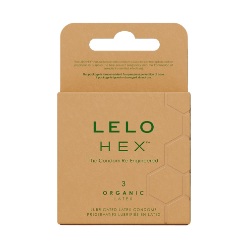 Презервативы LELO HEX Condoms Organic 3 Pack, тонкие и суперпрочные