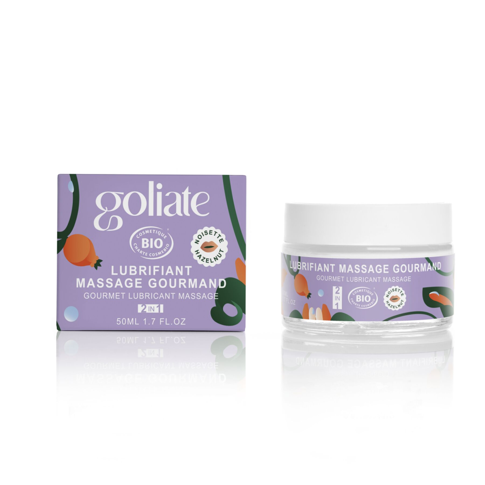 Массажное масло-лубрикант с ароматом и вкусом фундука Goliate Couple Gourmand Noisette 50 мл