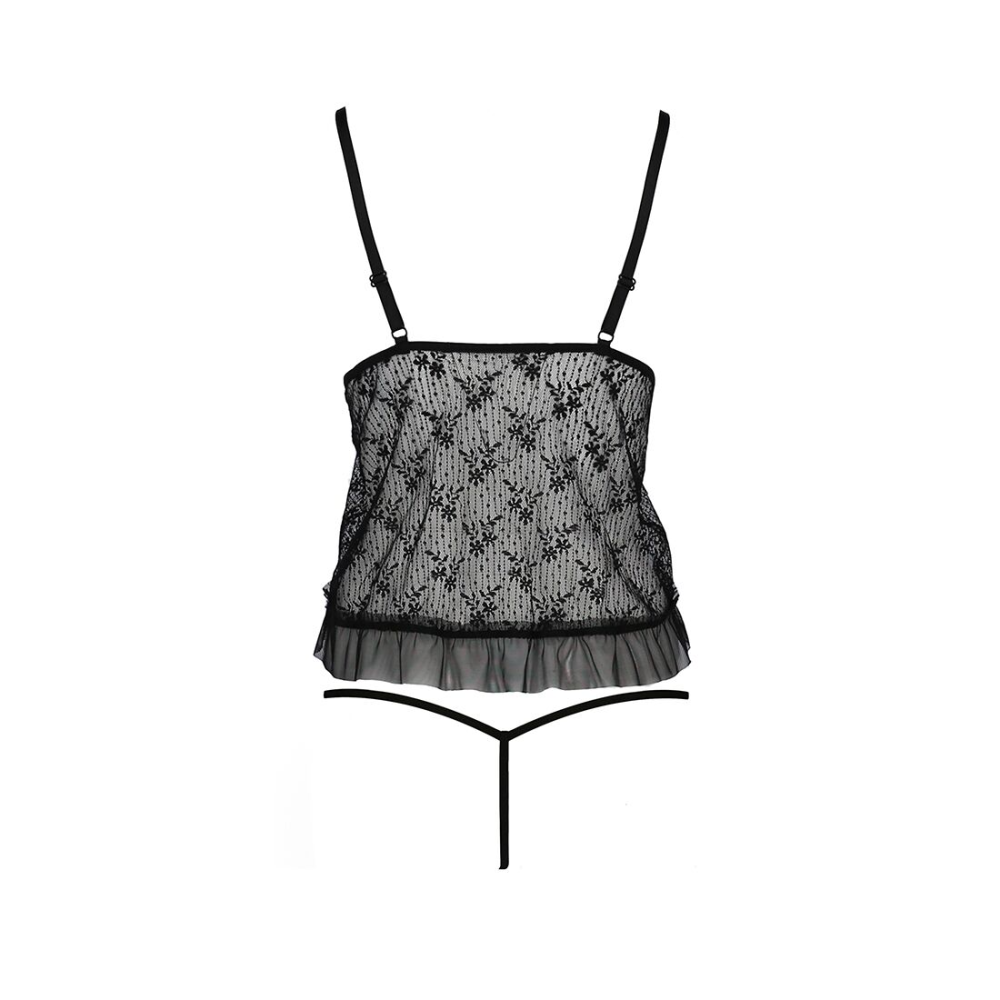 Боди монокини с открытой грудью Passion JUSTINA BODY XXL/XXXL, black