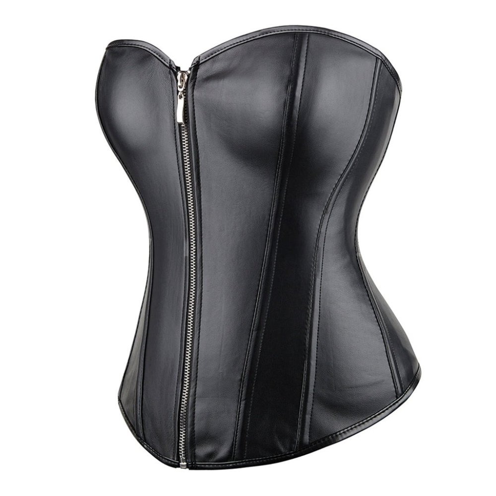 Корсет с застежкой молнией Star Night Sexy Leather и шнуровкой, черный, XS (без коробки)