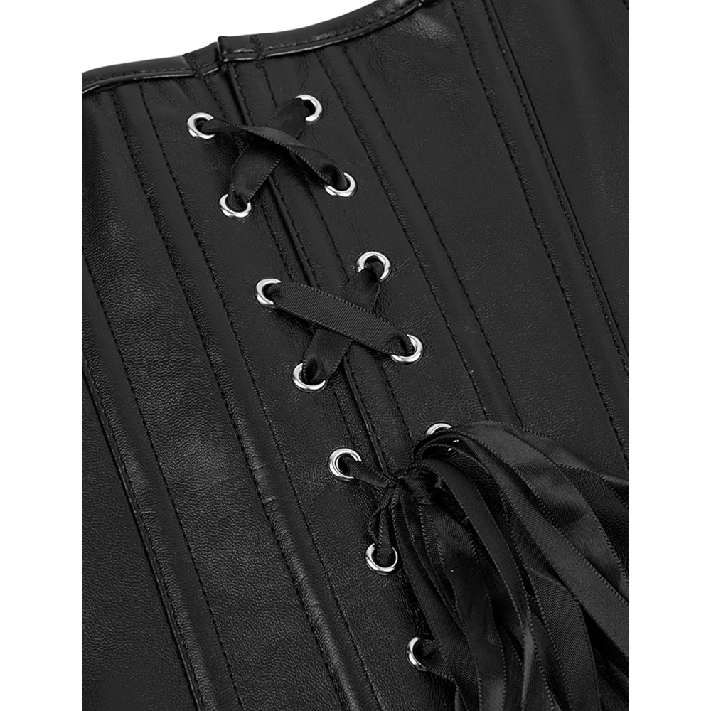 Корсет с застежкой молнией Star Night Sexy Leather и шнуровкой, черный, XS (без коробки)