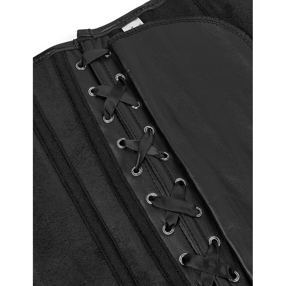 Корсет с застежкой молнией Star Night Sexy Leather и шнуровкой, черный, XS (без коробки)