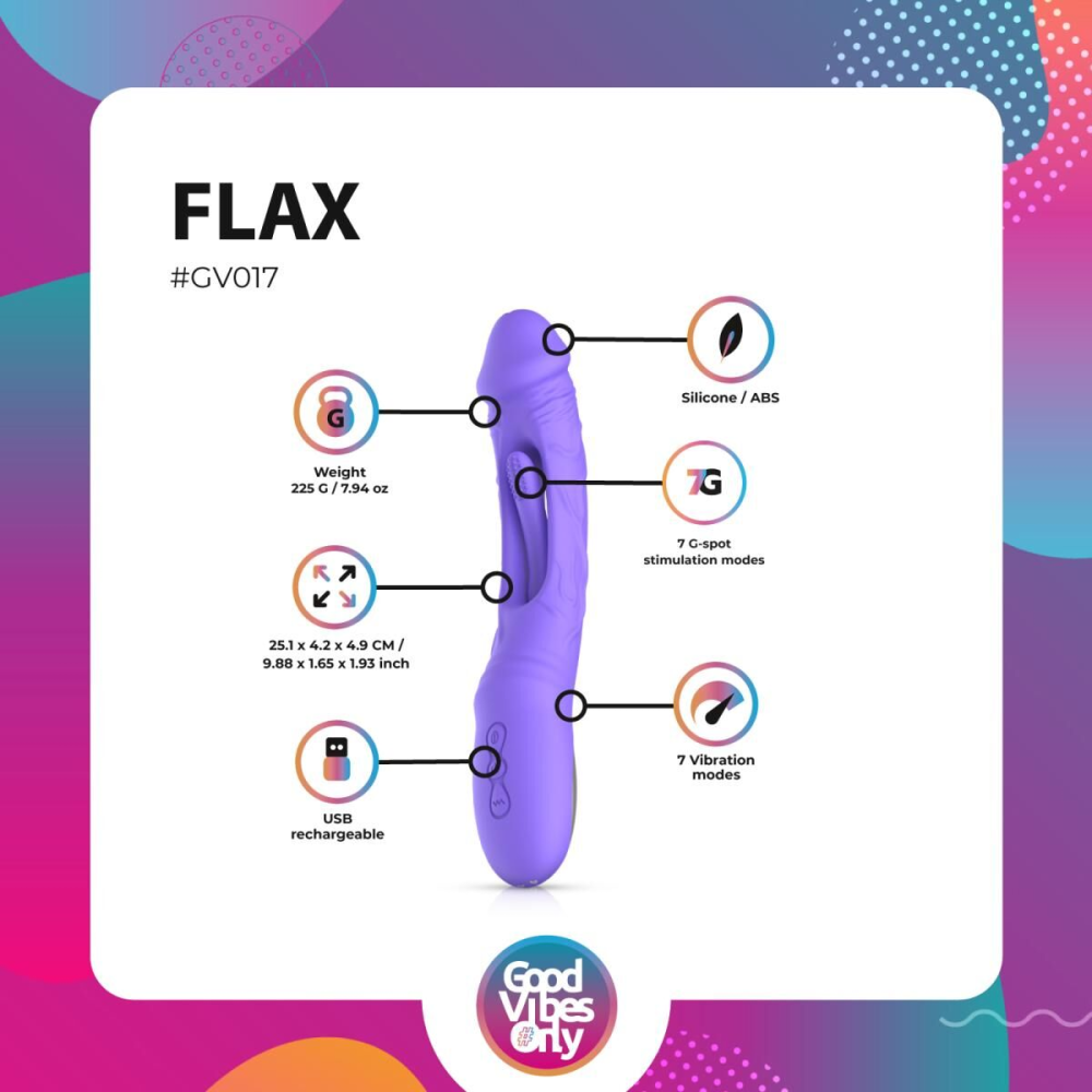 Вибратор Good Vibes Only - Flax Vibrating Dildo with G-Spot Stimulator
