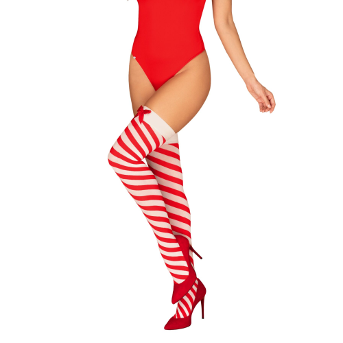 Чулки Obsessive Kissmas stockings S/M