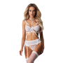 Комплект Obsessive Premisis White 3-pcs crotchless set L/XL