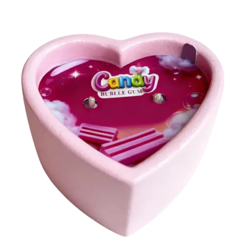 Массажная свеча с ароматом жвачки Candy Bubble Gum в форме сердца, 70 мл